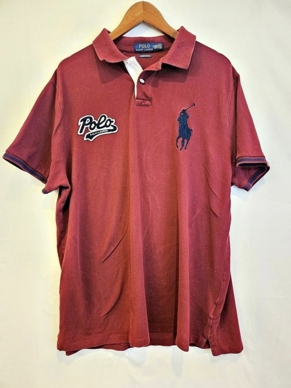 Polo Ralph Lauren Custom Slim Fit Big Pony Polo Shirt Red XL